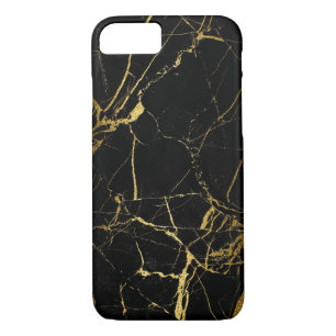 Modern chic faux gold foil black marble Case-Mate iPhone case