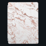 Modern chic faux rose gold elegant white marble iPad pro cover<br><div class="desc">A cool,  original and modern faux rose gold foil and white marble. A chic and elegant design with a luxurious touch.</div>