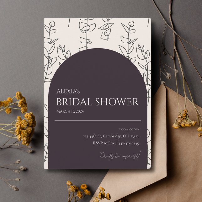 Modern Chic Floral Arch Bridal Shower Invitation (Creator Uploaded)
