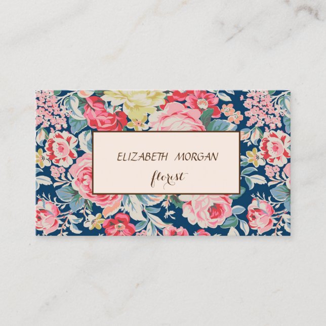 Modern Chic Floral Business Card (Front)