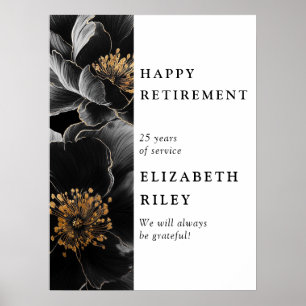 Modern Chic Floral Happy Retirement Welcome Sign
