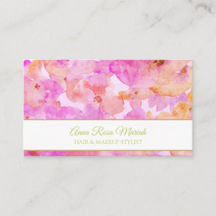 *~* Modern Chic Floral Pattern Girly Beauty Spa Business Card