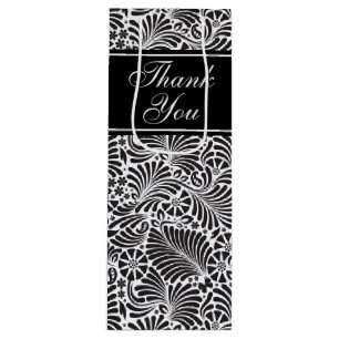 Modern Chic Floral Pattern Personalized Wine Gift Bag