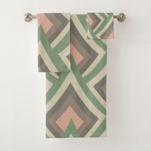 Modern Chic Geometric Pastel Colours Bath Towel Set