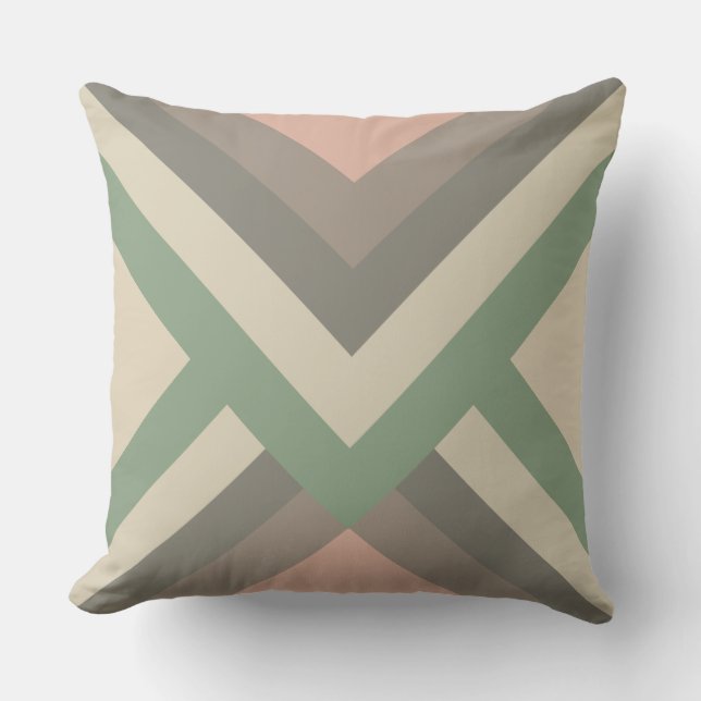 Modern Chic Geometric Pastel Colours Outdoor Pillow (Front)