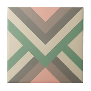 Modern Chic Geometric Pastel Colours Tile
