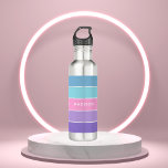 Modern Chic Girly Colour Block Personalized Name 710 Ml Water Bottle<br><div class="desc">This colourful and modern design features a colour block pattern in turquoise,  pink and purple with your personalized name #waterbottles #drinkware #personalizedgifts</div>