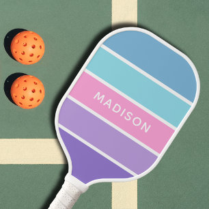 Modern Chic Girly Colour Block Personalized Name Pickleball Paddle