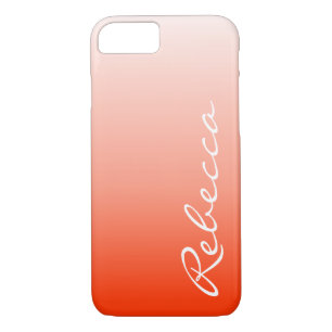 Modern chic girly  customizable ombre orange iPhone 8/7 case