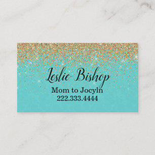 Modern Chic Gold and Turquoise Mommy Card