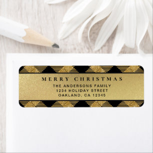 Modern Chic Gold Buffalo Plaid Merry Christmas