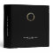Modern Chic Gold Circle Logo Black Minimalist 1"