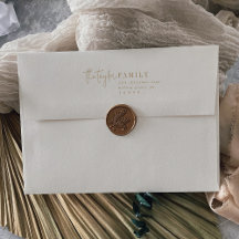 Modern Chic | Gold Family Christmas Card Envelope