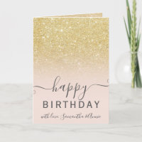 Modern chic gold glitter ombre 2 photo birthday