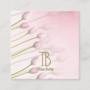 Modern Chic Gold Monogram Luxury Square Business Card
