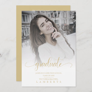Modern Chic Gold Typography Script Graduate School