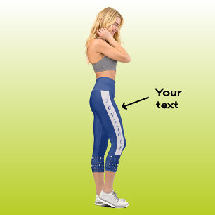 Modern chic golf pattern text navy  capri leggings