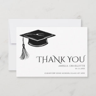 Modern chic Graduate Tassel Graduation Thank You Card