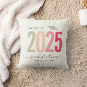 Modern Chic Graduation Blush Pink Grad Photo Throw Pillow