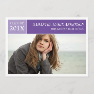 Modern Chic Graduation Invitation- Purple / Violet Invitation