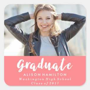 Modern Chic Graduation Photo Stickers
