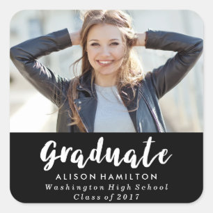 Modern Chic Graduation Photo Stickers