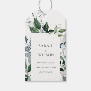 Modern Chic Green Leafy Tropical Foliage Wedding Gift Tags