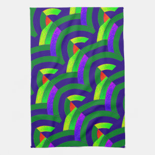 modern chic green/navy chevrons kitchen towel