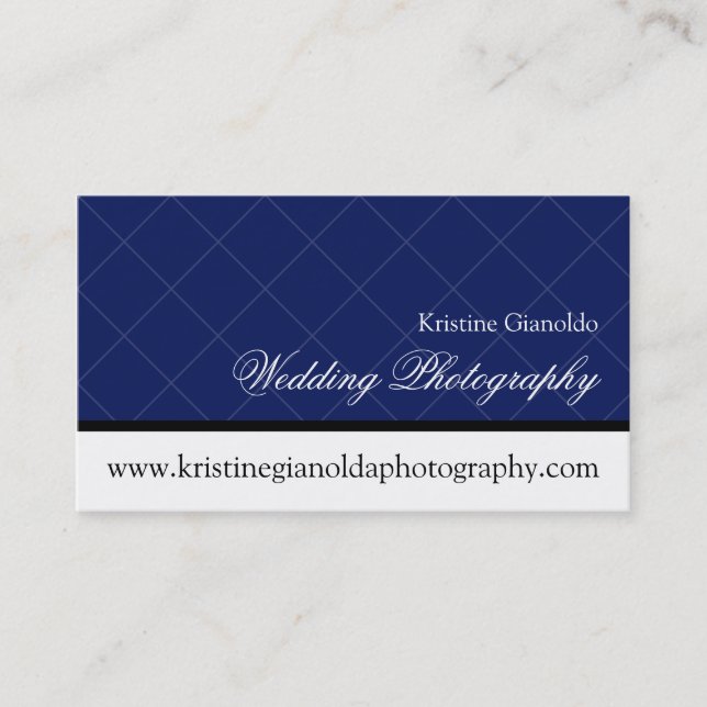 Modern Chic Grid Wedding Photography Business Card (Front)