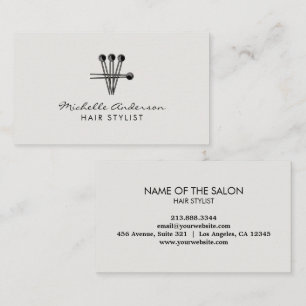 Modern Chic Hair Stylist Beauty Salon Bobby Pins   Business Card