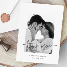 Modern Chic Hand-Lettered White Photo Wedding