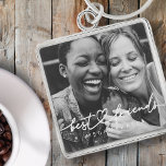 Modern Chic Heart Best Friends Besties BFF Photo Keychain<br><div class="desc">Design is composed of fun and playful cursive script typography with sans serif font. Add a custom photo.</div>