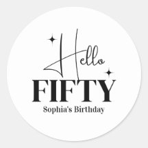 Modern Chic Hello Fifty 50th Birthday Custom