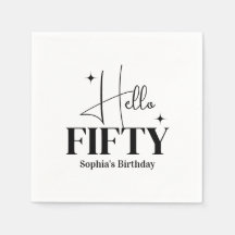 Modern Chic Hello Fifty 50th Birthday Custom