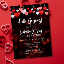 Modern Chic Hello Gorgeous Galentine's Day Party Invitation