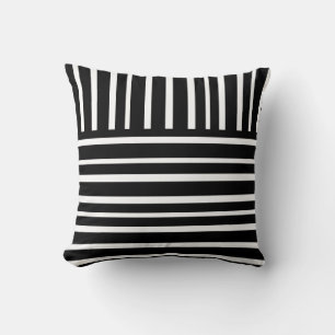 modern chic home decor bold black and white stripe throw pillow