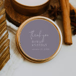 Modern Chic Lavender Purple Thank You Stickers<br><div class="desc">These modern chic lavender purple thank you stickers are perfect for a simple wedding reception. The minimal boho design features rustic unique and stylish bohemian typography in a pale light dusty purple colour. Personalize the sticker labels with your names, and the date. These stickers can be used for a wedding...</div>