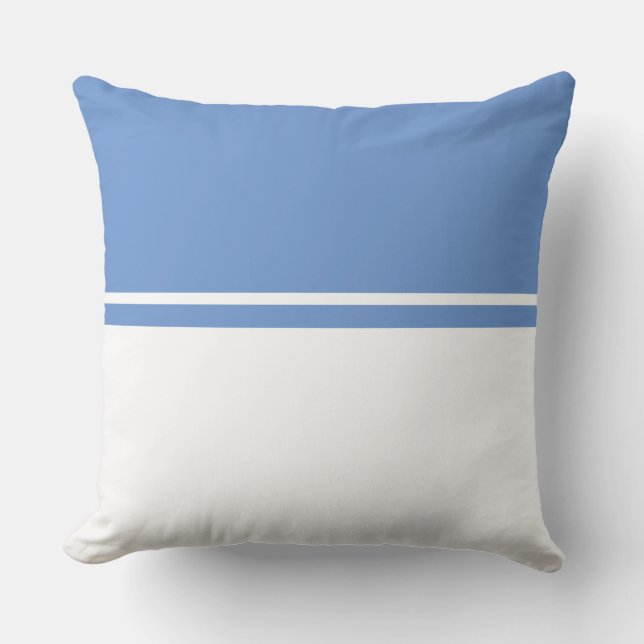 Modern Chic Light Blue White Sporty Colour Block Throw Pillow (Front)