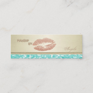 Modern Chic  Luxury Glittery-Lips Mini Business Card