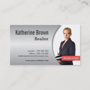 Modern, Chic, Metallic Gradient Effect Photo Business Card