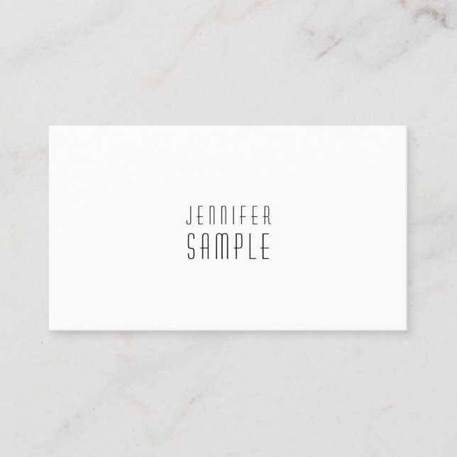 Modern Chic Minimal Design Simple Fine Plain Business Card (Front)