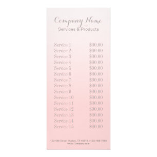 Modern Chic Minimalist Cosmetologist blush pink Rack Card