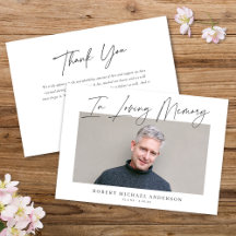 Modern Chic Minimalist In Loving Memory Photo Card