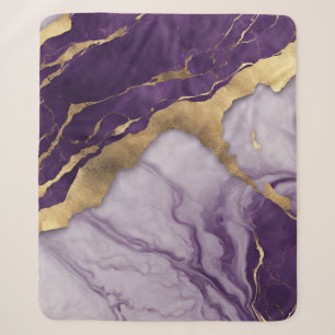 Modern Chic Minimalist Scandinavian Purple Marble  Sherpa Blanket