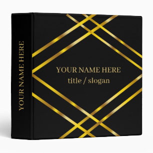 Modern Chic Minimalist Trendy Gold Geometric Binder