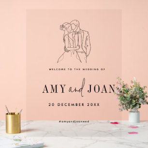 Modern Chic Minimalist Wedding Welcome Acrylic Sign