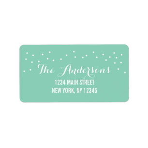 Modern Chic Mint Green and White Dots Label