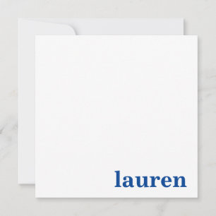 Modern Chic Monogram Name in Navy Card