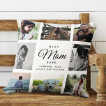 Modern Chic Mother's Day Mom Family Photo Collage Throw Pillow<br><div class="desc">For the Best Mom Ever in your life: a modern,  trendy instagram family photo collage throw pillow with modern script typography and your personal name and message.</div>