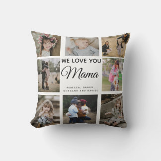 Modern Chic Mother's Day Mom WE LOVE YOU Mama Throw Pillow